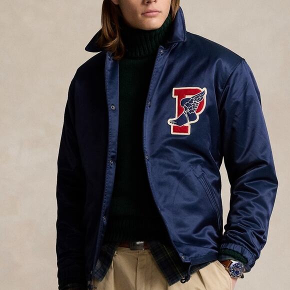 Polo Ralph Lauren P-Wing Sateen Coach's Jacket, Newport Navy XL $498 - Picture 2 of 13